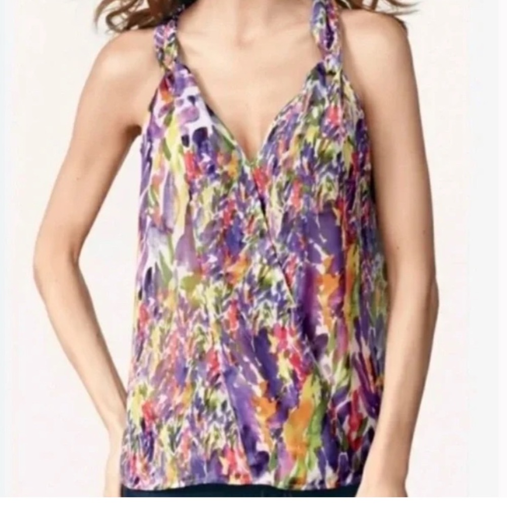 CAbi Petals Tank Top Sheer Floral